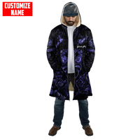 Maori Rugby Haka Aotearoa New Zealand Silver Fern Paua Shell Printed Cloak Purple Color - Polynesian Pride