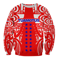 Tuamotu Archipelago Tribal Tattoo Sweatshirt - LT12 Unisex Red - Polynesian Pride