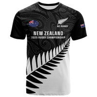 New Zealand Silver Fern Rugby T Shirt 2025 All Black Go Champions Maori Pattern LT14 Black - Polynesian Pride