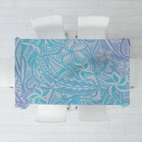 Baby Blue Gradient Polynesia Tablecloth Hawaiian Tribal Hammerhead Shark Tattoo LT14