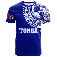 Tonga T Shirt Tongan Blue Turtle LT12 Blue - Polynesian Pride