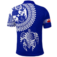 Tonga Polo Shirt Tongan Blue Turtle LT12 - Polynesian Pride