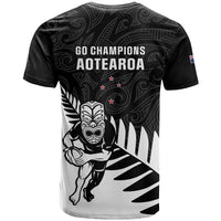 New Zealand Silver Fern Rugby T Shirt All Black Go Champions Maori Pattern LT14 - Polynesian Pride