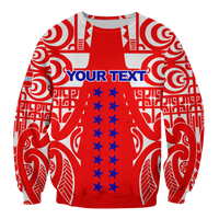 (Custom Personalised) Tuamotu Archipelago Tribal Tattoo Sweatshirt - LT12 Unisex Red - Polynesian Pride