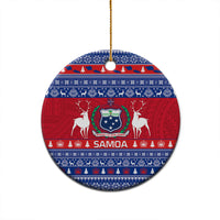 Personalised Samoa Christmas Ceramic Ornament Samoan Coat Of Arms Manuia Le Kirisimas LT14 - Polynesian Pride