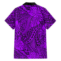 Purple Hawaii Family Matching Off Shoulder Maxi Dress And Hawaiian Shirt Tribal Art LT14 - Polynesian Pride
