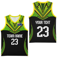 Custom Cook Islands Basketball Jersey Tatau Art Sport Style Black Color