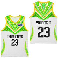 Custom Cook Islands Basketball Jersey Tatau Art Sport Style White Color