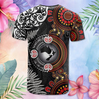 Custom Photo Australia and New Zealand Together T Shirt Aboriginal and Maori Art Tattoo CTM03 - Polynesian Pride