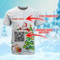 Custome QR Code Polynesian Christmas T Shirt Funny Santa Claus and Xmas Style