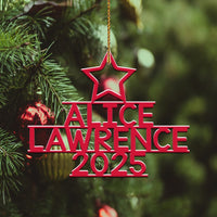 Custom Christmas Family Names Xmas Tree Ceramic Ornament