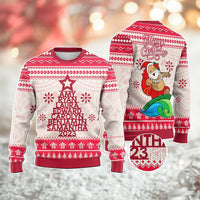Custom Polynesian Knitted Sweatshirt Family Names Xmas Tree CTM05 - Polynesian Pride