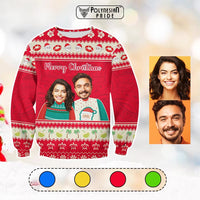 Custom Photo Polynesian Christmas Sweatshirt Funny Style CTM05 Unisex Multicolor - Polynesian Pride