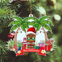 Custom Hawaii Symbols Christmas Ceramic Ornament Mele Kalikimaka