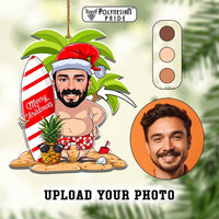 Custom Photo Christmas Ceramic Ornament Polynesian Santa CTM05 - Polynesian Pride