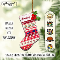 Custom Polynesian Countries Christmas Sock Ceramic Ornament CTM05 - Polynesian Pride