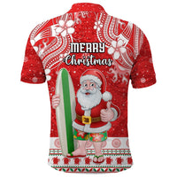 Custom Polynesian Countries Christmas Polo Shirt Santa Coat Of Arms CTM05 - Polynesian Pride