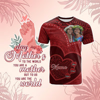 Custom Photo Happy Mother's Day T Shirt Polynesian Pattern CTM05 Multicolor - Polynesian Pride