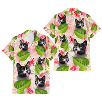 Custom Photo Funny Pet Face - National Pet Day Hawaiian Shirt Polynesian Pattern