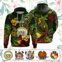 Custom Polynesian Countries Hoodie Coat Of Arms Polynesian Tribal Tattoo Shark