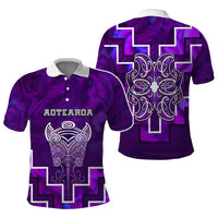 Custom New Zealand Aotearoa Iwi Polo Shirt Maori Tiki With Poutama Motifs CTM05 - Polynesian Pride