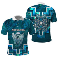 Custom New Zealand Aotearoa Iwi Polo Shirt Maori Tiki With Poutama Motifs CTM05 - Polynesian Pride
