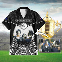 Custom Photo New Zealand Fern Rugby Hawaiian Shirt Maori Pattern CTM05 Black - Polynesian Pride