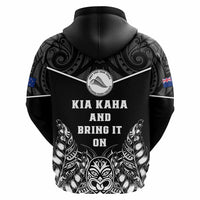 Custom Photo New Zealand Fern Rugby Hoodie Maori Pattern