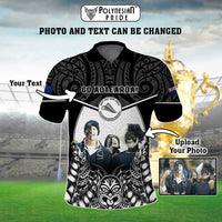 Custom Photo New Zealand Fern Rugby Polo Shirt Maori Pattern CTM05 - Polynesian Pride