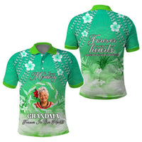 Custom Photo In Loving Memory Memorial Polo Shirt Hawaiian Lei With Plumeria CTM05