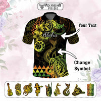 Custom Hawaii Symbols Polo Shirt Plumeria Kakau Polynesian Tribal