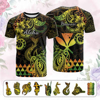 Custom Hawaii Symbols T Shirt Plumeria Kakau Polynesian Tribal CTM05 Reggae - Polynesian Pride