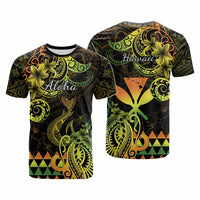 Custom Hawaii Symbols T Shirt Plumeria Kakau Polynesian Tribal