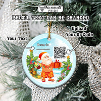 Custom Photo QR Code Polynesia Christmas Ceramic Ornament CTM05 - Polynesian Pride
