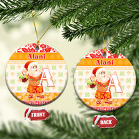 Custom Name Letter Hawaii Christmas Ceramic Ornament CTM05 Orange - Polynesian Pride