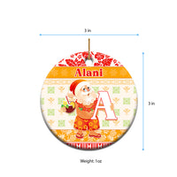 Custom Name Letter Hawaii Christmas Ceramic Ornament CTM05 - Polynesian Pride