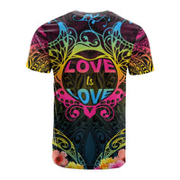 Custom Photo Happy Pansexual Pride Day T Shirt Love Is Love Polynesian Style CTM05 - Polynesian Pride