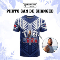 Custom Photo Toa Samoa Rugby T shirt Samoan Pride With Tribal Pattern