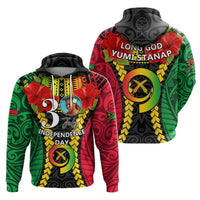 Custom Photo Vanuatu Independence Day Hoodie Pig Tusk Polynesian Pattern CTM05 - Polynesian Pride