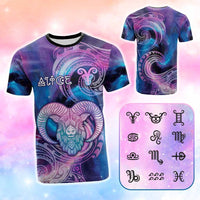 Custom Zodiac Signs T Shirt With Polynesian Pattern CTM05 Galaxy - Polynesian Pride