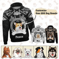 Custom Dog Hoodie With Polynesian Pattern