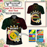 Custom Vanuatu Provinces Polo Shirt Pig Tusk Tribal Pattern With Plumeria