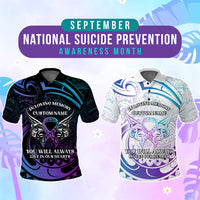 Custom Suicide Prevention Awareness Memorial Polo Shirt In Loving Memory Polynesian Style CTM05 Multicolor - Polynesian Pride