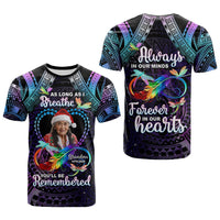 Custom Photo Memorial T Shirt As Long As I Breathe You'll Be Remembered Polynesian Style CTM05 - Polynesian Pride