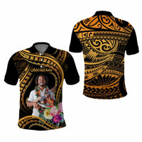 Custom Photo Pacific Tribal Tattoo Polo Shirt with Flowers Bouquet