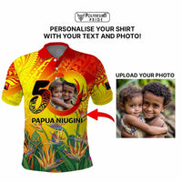 Custom Photo Papua Niugini Hapi 50th Indipendens Polo Shirt Year of PNG 1975-2025 CTM09 - Polynesian Pride