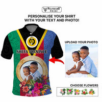 Shefa Province Custom Polo Shirt With Photo Vanuatuan Boar's Tusk Flag Multicolored CTM09