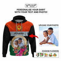 Penama Province Custom Hoodie With Photo Vanuatuan Boar's Tusk Flag Multicolored CTM09 - Polynesian Pride