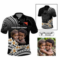 Custom Photo Papua New Guinea Provinces Polo Shirt Bird of Paradise with Black Polynesian Tribal CTM09 Multicolor - Polynesian Pride