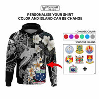 Custom Hawaii Tropical Hoodie Hammerhead Shark and Coat of Arm Polynesian Island CTM09 - Polynesian Pride